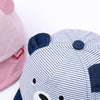 MZ7230 Bear Striped Pattern Soft Brim Caps Baby Cartoon Cotton Hats, Size: 46cm Adjustable(Gray)