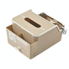 Car Tissue Box Multifunction Cup Holder Armrest Box Storage Box(Beige)
