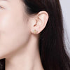 S925 Sterling Silver Earrings Bee Inlaid Female Earrings, Color:Gold
