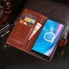 For Alcatel 1B 2020 idewei Crazy Horse Texture Horizontal Flip Leather Case with Holder & Card Slots & Wallet(Rose Red)
