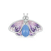 S925 Sterling Silver Platinum Plated Luminous Gradient Purple Butterfly DIY Beads(SCC2732)