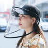 Anti-Saliva Splash Anti-Spitting Anti-Fog Anti-Oil Protective Baseball Cap Mask Removable Face Shield(Black)