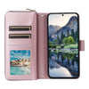 For Samsung Galaxy A15 Nine-card Slots Zipper Wallet Bag Leather Phone Case(Rose Gold)