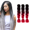 Fashion Color Gradient Individual Braid Wigs Chemical Fiber Big Braids, Length: 60cm(45 Black+Wine Red+Red)