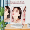 Simple & Stylish LED Three-Fold Square Makeup Mirror, Specification:Charging Model Three-color Light(White)
