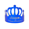 50 PCS Crown Birthday Hat Children Adult Birthday Party Cartoon Decoration Paper Hat(Sapphire Blue)