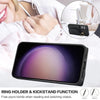 For Samsung Galaxy S25 5G Ring Holder Card Bag Skin Feel Phone Case(Black)
