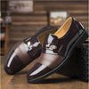 Men Summer Hole Shoe Slip-on Dress Business Shoes, Size:39(Brown)