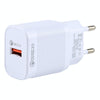 LZ-728 2 in 1 18W QC 3.0 USB Interface Travel Charger + USB to 8 Pin Data Cable Set, EU Plug, Cable Length: 1m(White)