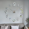 Creative DIY Acrylic Clock Home Digital Wall Clock(Silver)