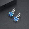 Cute Romantic Lovely Clear Stone Flower Shape Convenient Simple Stud Copper Cubic Zirconia Earrings(Green)