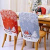 Christmas Cartoon Forest Snowflake Chairs Cover Decorative Supplies(Gray)
