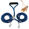 Double Dog Lead, Tangle-Free, 1.4m, Blue/Black, Small/Medium Dogs