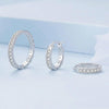 Sterling Silver Fine Sparkle Zirconia Stud Earrings Ring Set(No. 8)