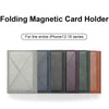 For IPhone 16 / 15 / 14 / 13 Series MagSafe Wallet Three-Fold Card Holder With Stand(Silver)