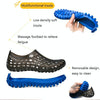 PVC + EVA Material Wading Beach Shoes Couple Breathable Slippers, Size: 45(Black+Blue)