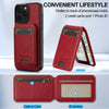For iPhone 15 Pro Max LC.IMEEKE L3 Series Detachable RFID Card Bag Magsafe Phone Case(Red)