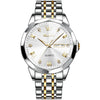 OLEVS 9931 Men Luminous Waterproof Quartz Watch(White + Gold)