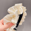 Elegant Wide-Brimmed Pleated Hoops Satin Fabric Versatile Headband(Red)