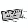 LCD Multifunctional Living Room Wall Clock Electronic Clock With Date/Temperature/Humidity Display(White)