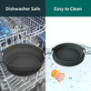 Round 2 Layer Air Fryer Silicone Basket Reusable Foldabl Air Fryer Mold Liner Tray(Black)