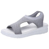 Women Breathable Platform Sandals Flying Woven Wedge Beach Sandals, Size: 41(light grey)