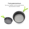 Aotu AT6385 Outdoor Camping Tableware Pots Cookwear Set for 1-2 Person(Green)