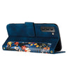 For Samsung Galaxy S21+ 5G Floral Pattern Leather Phone Case with Lanyard(Dark Blue)