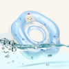 Cute Cartoon Chick Pattern Transparent PVC Adjustable Inflatable Baby Swimming Float Ring Neck Ring(Blue Medium)