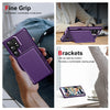 For Samsung Galaxy S24 Ultra 5G Horizontal Flip Card Bag Holder Leather Phone Case(Purple)