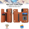 For iPhone XS Max Double Flap Zipper RFID Leather Phone Case with Short Lanyard(Brown)