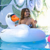 Swan Shaped Inflatable Floating Swimming Safety Pool Ring, Inflated Size: 110cm (White)