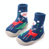 D2293 Children Cartoon Christmas Floor Socks Non-slip Shoes, Size: 20-21(Blue Elk)