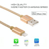 3m 3A Woven Style Metal Head 8 Pin to USB Data / Charger Cable(Gold)