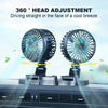 5V USB Port Car Dual-head Fan Circulation Fan(White)
