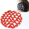 Beautiful Diamonds Bun Cover Snood Women Hair Net Ballet Dance Skating Headwear Accessories(Red)