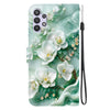 For Samsung Galaxy A32 5G Crystal Texture Colored Drawing Leather Phone Case(Jade Flowers)