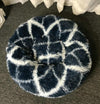 Luxurious Round Pet Bed, 60cm, Dark Blue - Warm & Cosy