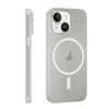 For iPhone 14 PC Corrugated MagSafe Phone Case(White)