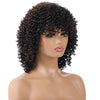 WIG-T130H Ladies Short Curly Hair High Temperature Silk Wig Chemical Fiber Headgear(Black Brown)
