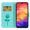 Rose Embossed Horizontal Flip PU Leather Case for Xiaomi Redmi Note 7, with Holder & Card Slots & Wallet(Green)