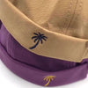 A36 Cartoon Coconut Tree Pattern Retro Hip Hop Without Eaves Sailor Hat Landlord Hat Skullcap, Size:One Size(Black)