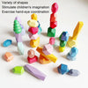 Mori 15 Grains Beech Wood Children Early Teachings Stack Stone Building Blocks Wood Stack Stone Toys