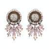 Wedding Colorful Charm Earrings Women Female Fashion Shiny Jewelry Statement Stud Earrings(Light Pink)
