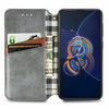 For Asus Zenfone 8 Flip Cubic Grid Pressed Horizontal Flip Magnetic PU Leather Case with Holder & Card Slots & Wallet(Grey)