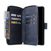 For Samsung Galaxy S25 Ultra 5G 9-Card Slots Zipper Wallet Bag Leather Phone Case(Blue)