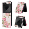 For Samsung Galaxy Z Flip5 Printed Double Buckle RFID Anti-theft Phone Case(Rose)
