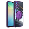 For Samsung Galaxy A06 4G 360 Holder MagSafe Acrylic Hybrid TPU Phone Case(Purple)