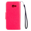 For Galaxy A3 (2017) / A320 Butterflies Love Flowers Embossing Horizontal Flip Leather Case with Holder & Card Slots & Wallet & Lanyard(Magenta)