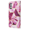 For Samsung Galaxy S25 5G Marble Bronzing Stitching Leather Phone Case(Purple)